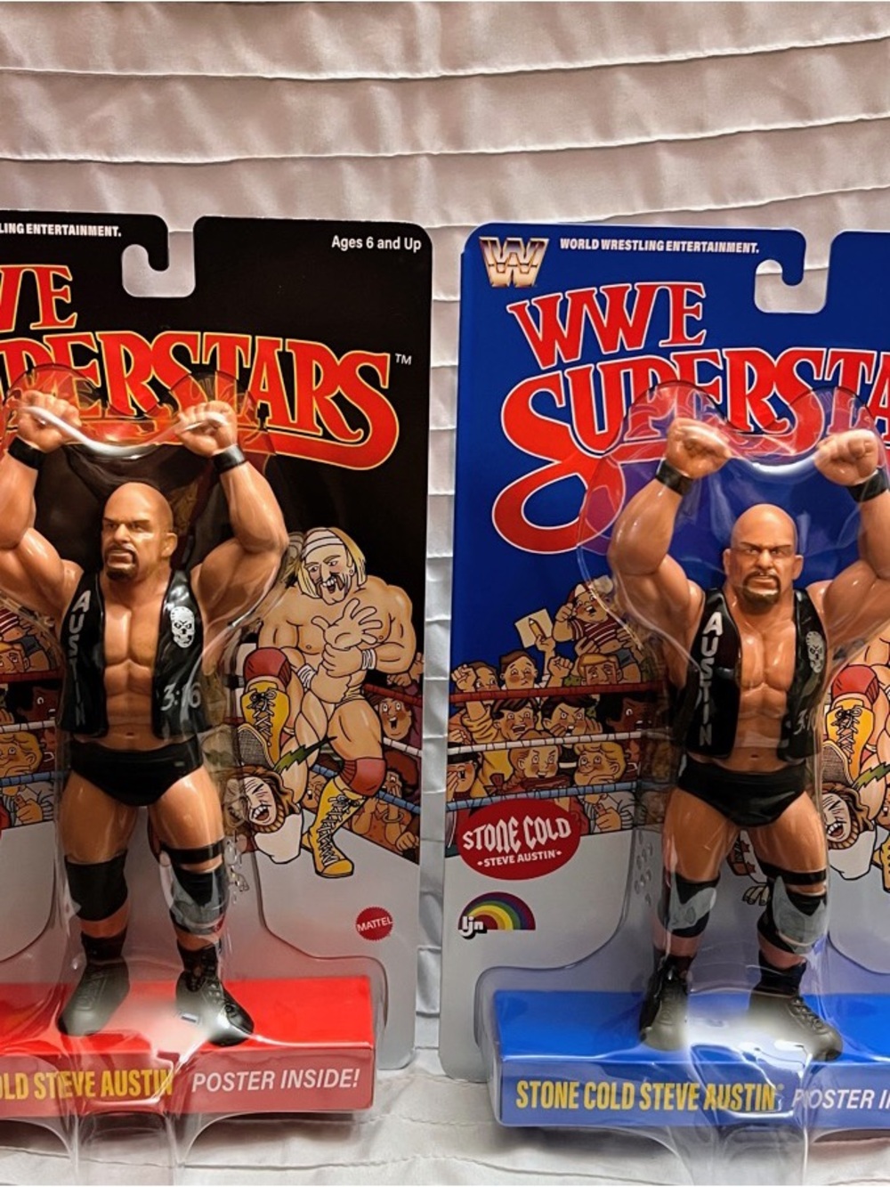 WWE- Mattel- LJN- Stone Cold Steve Austin- CHASE Black Card/ Blue Card Figures
